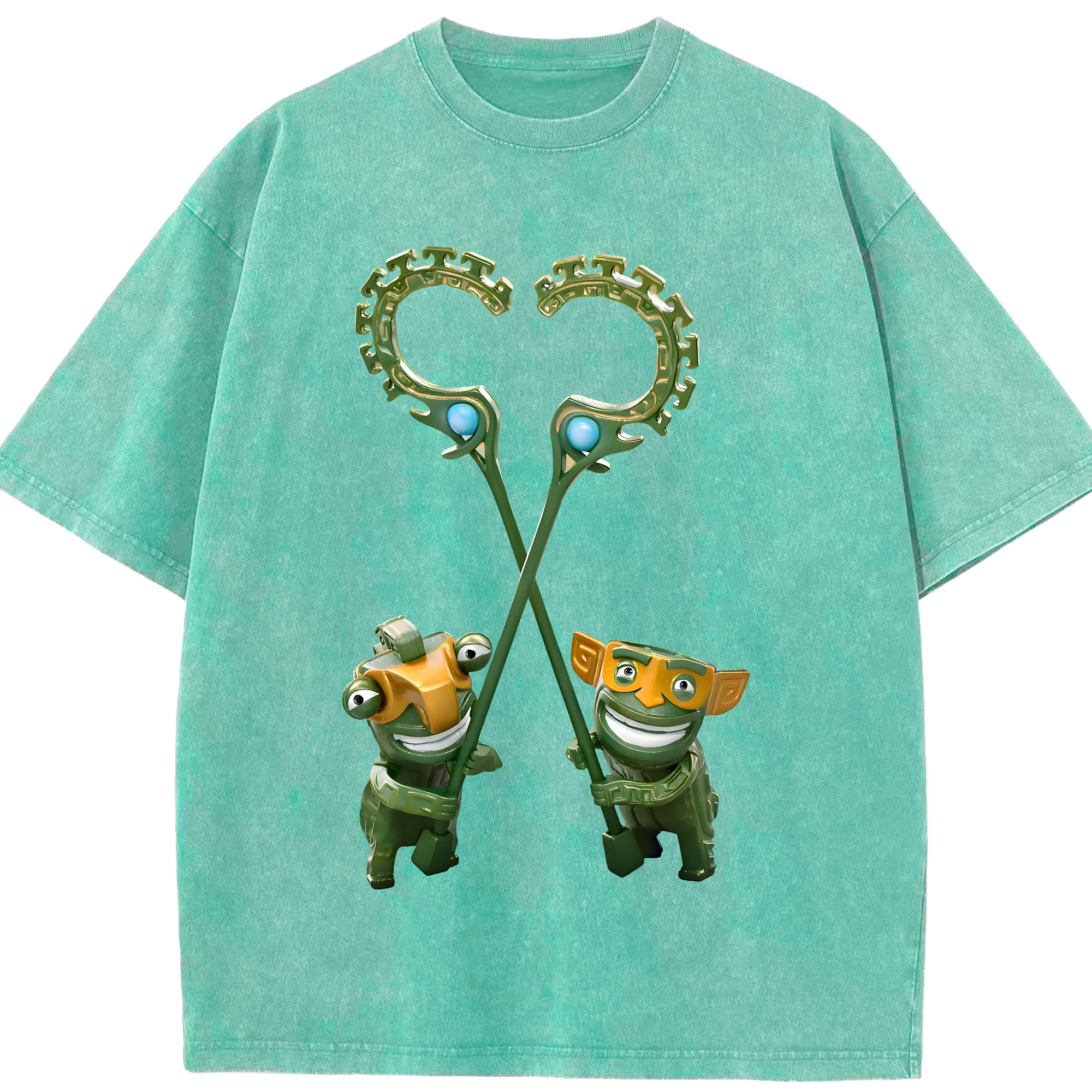 （画像用） Ne Zha 2 ナタ 魔童の大暴れ 綿100% ヴィンテージ風 半袖Tシャツ（フロントプリント）